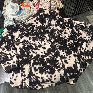 WRANGLER women’s xxl button up fleece cow print jacket